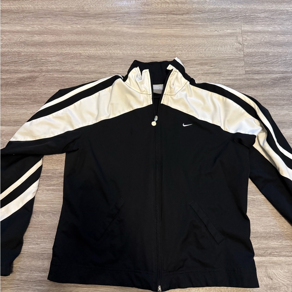 Y2K Womens Nike Jacket XL Medium Black Athletic Gym Workout